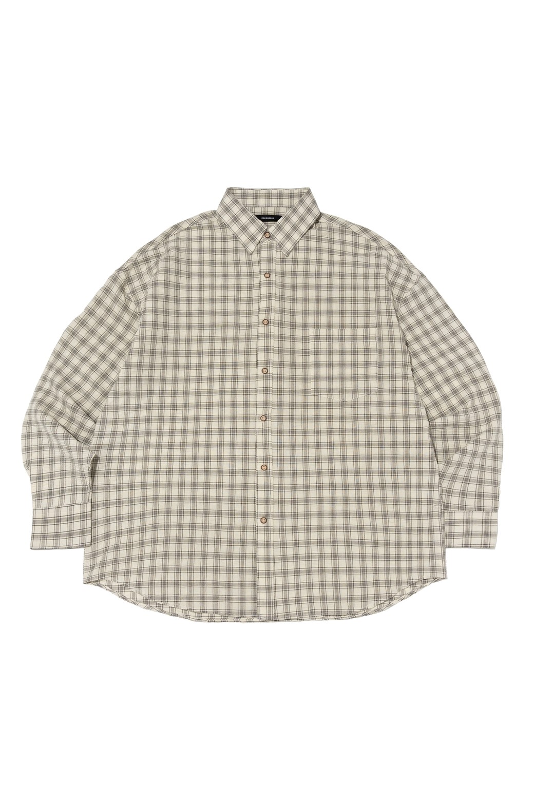 CARGOBROS - 긴팔셔츠 - VINTAGE CORE OVERSIZED CHECK SHIRT (IVORY)