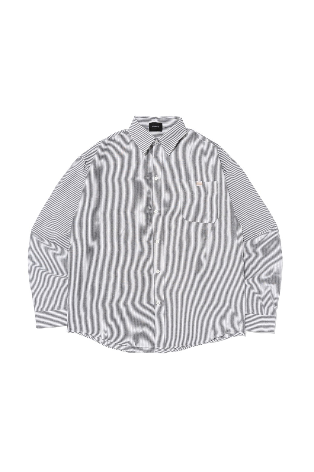 CARGOBROS - 긴팔셔츠 - TONY STRIPE OVER SHIRT (BLACK)