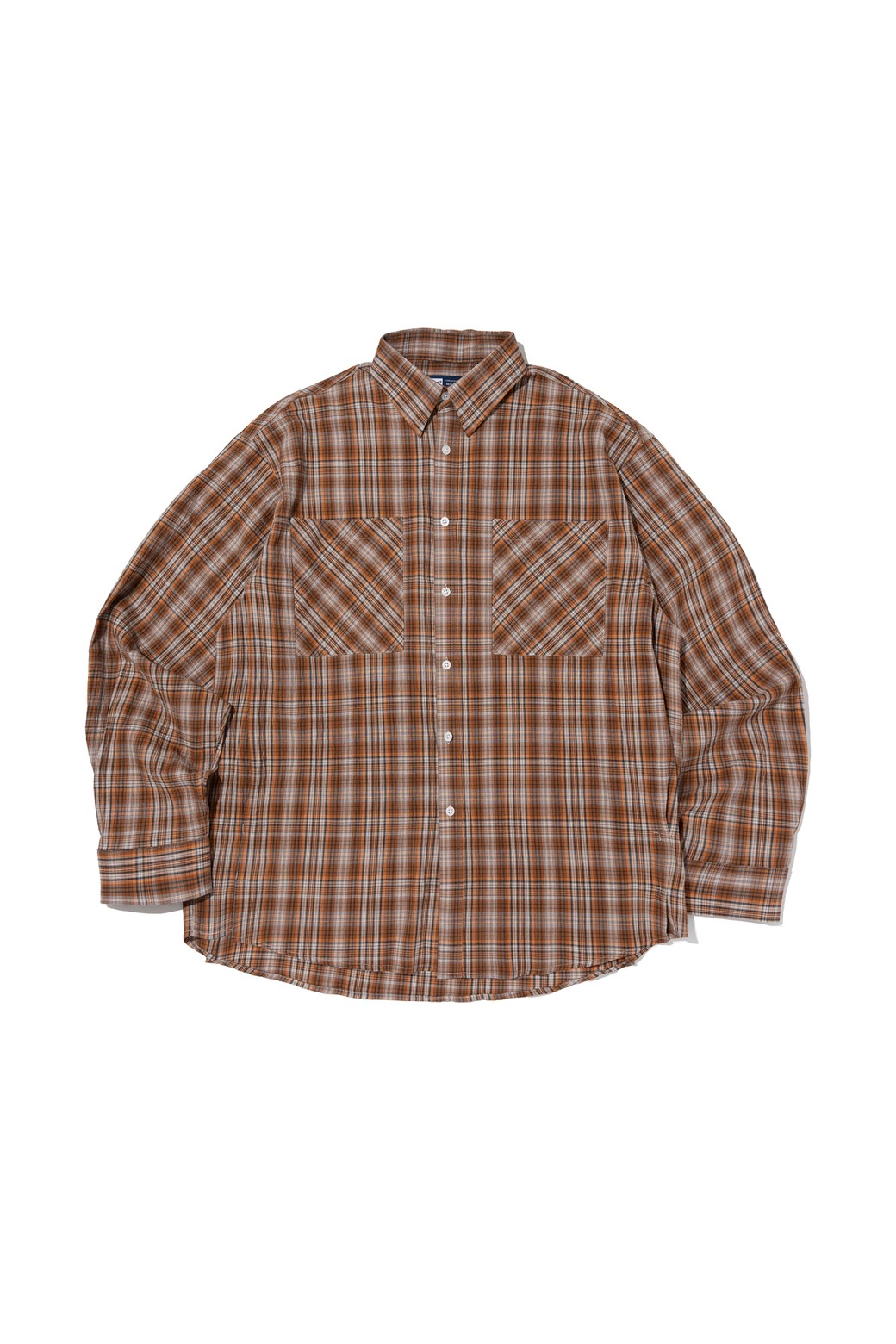 CARGOBROS - 긴팔셔츠 - TWO-POCKET SEERSUCKER OVER SHIRT (ORANGE)
