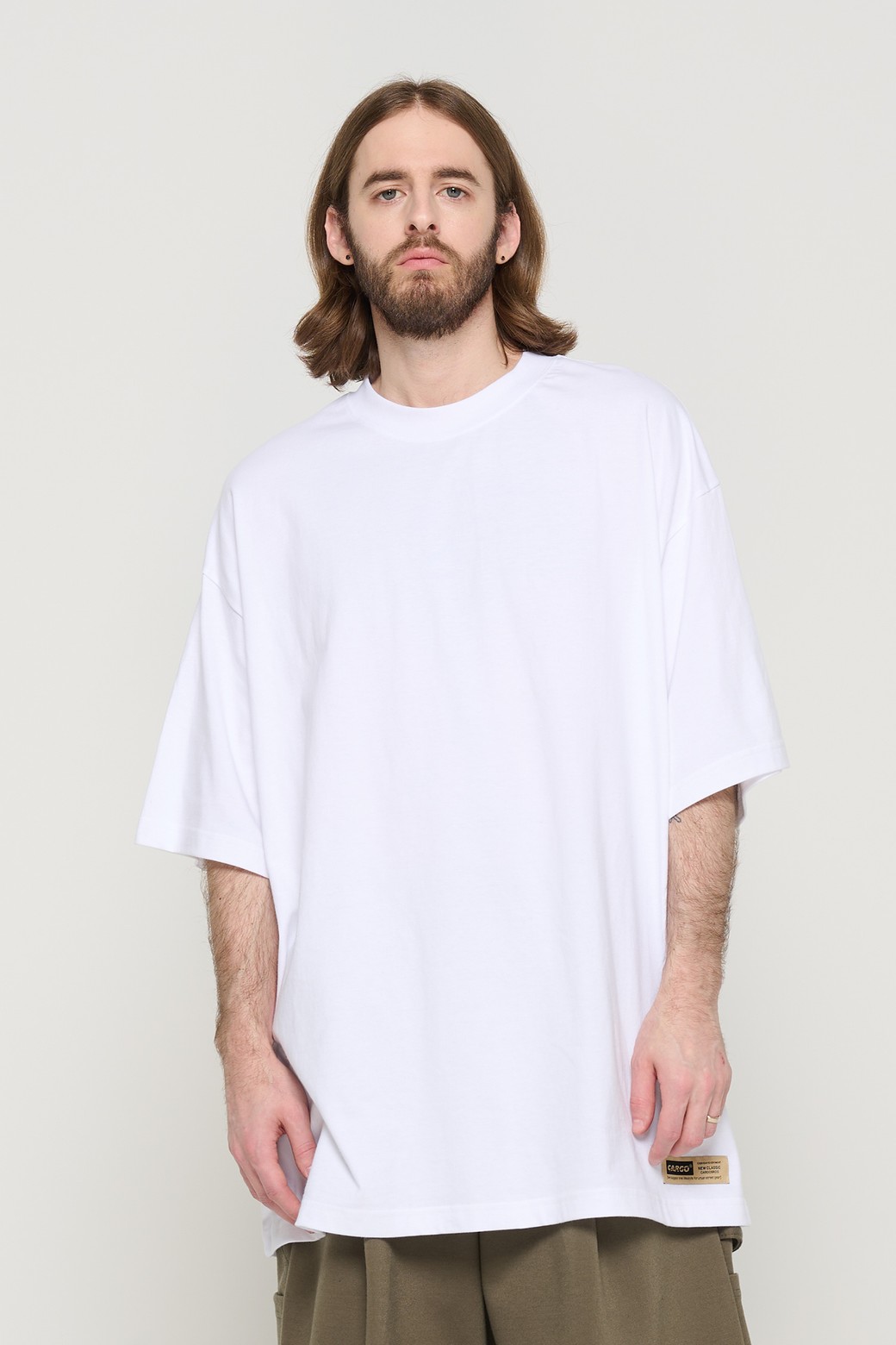 CARGOBROS - 반팔티셔츠 - BINDING OVER BOX SHORT SLEEVE (WHITE)