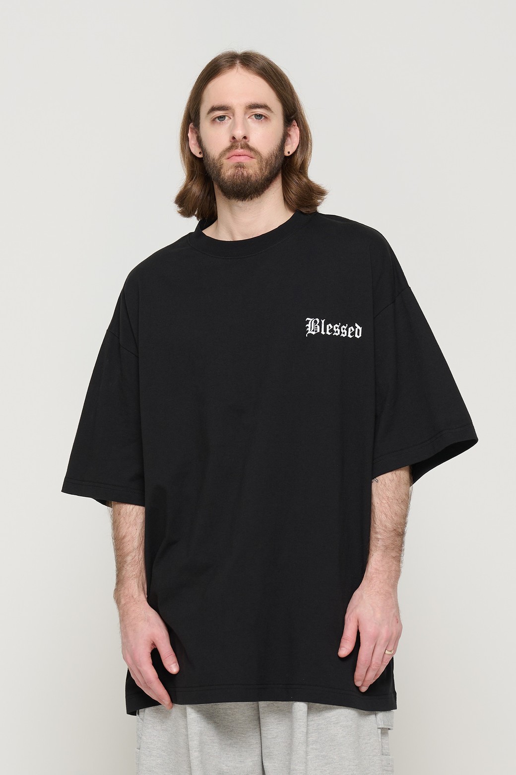 CARGOBROS - 반팔티셔츠 - ROSE BACKPRINTING OVERBOX SHORT SLEEVE (BLACK)