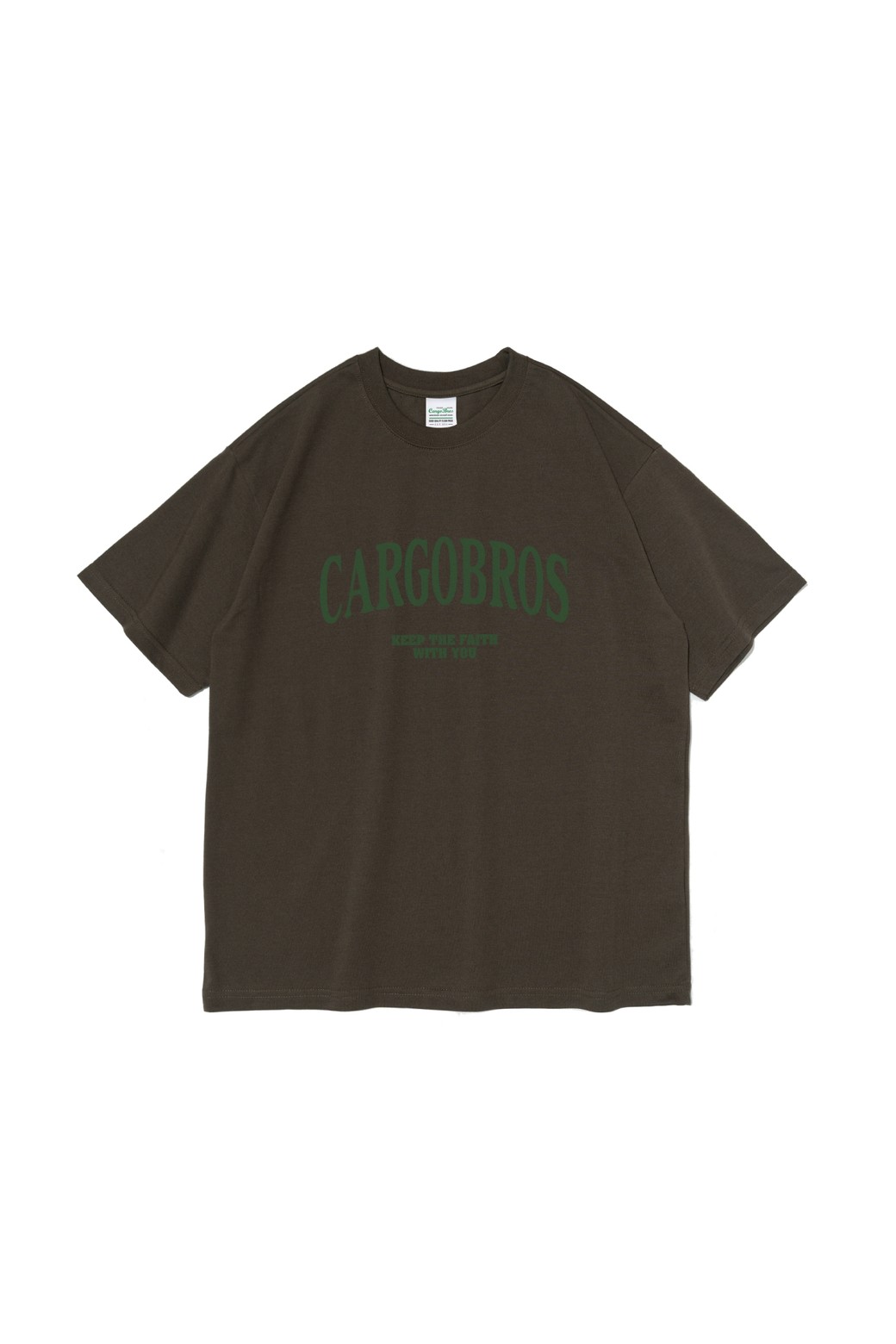 CARGOBROS - 반팔티셔츠 - ARCH LOGO OVER SHORT SLEEVE T-SHIRT (KHAKI)
