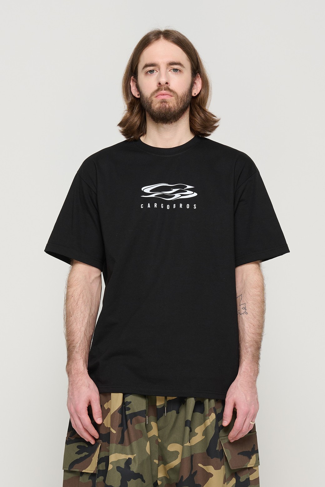 CARGOBROS - 반팔티셔츠 - CIRCLE LOGO OVERSIZED SHORT SLEEVE T-SHIRT (BLACK)