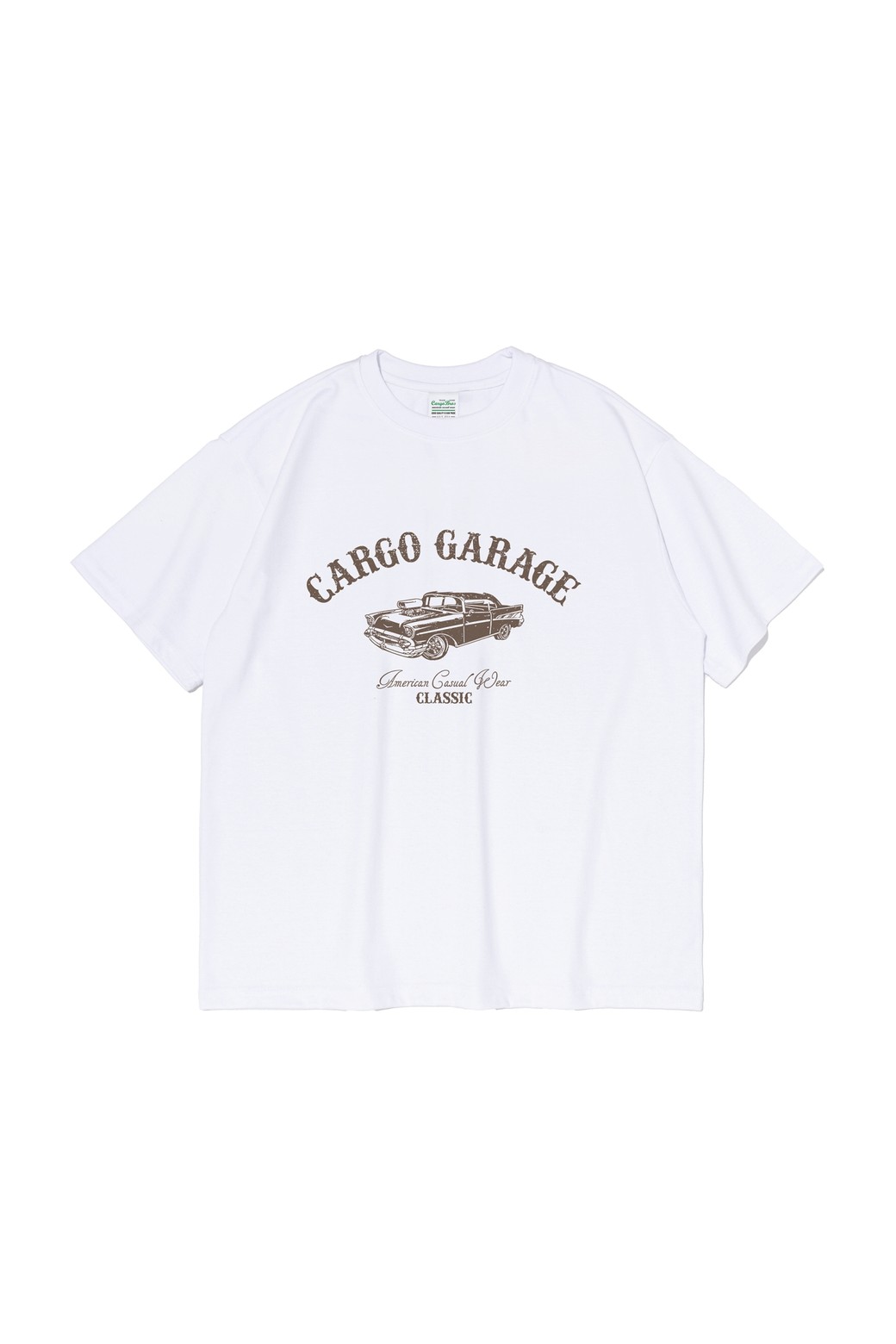 CARGOBROS - 반팔티셔츠 - OLD CAR PRINTING LOGO OVER SHORT SLEEVE T-SHIRT (WHITE)