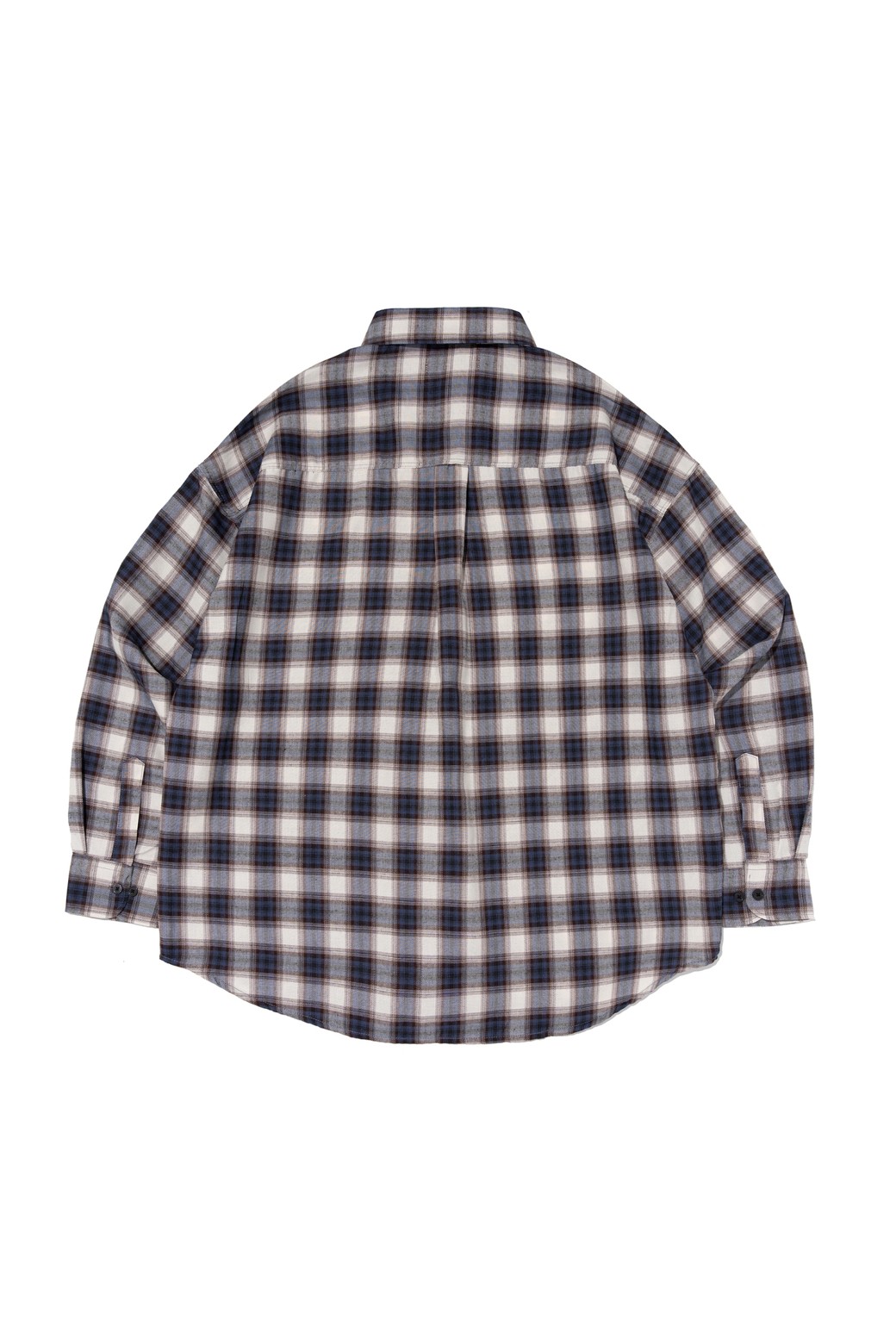 CARGOBROS - 긴팔셔츠 - VINTAGE POCKET OVERSIZED CHECK SHIRT (NAVY)
