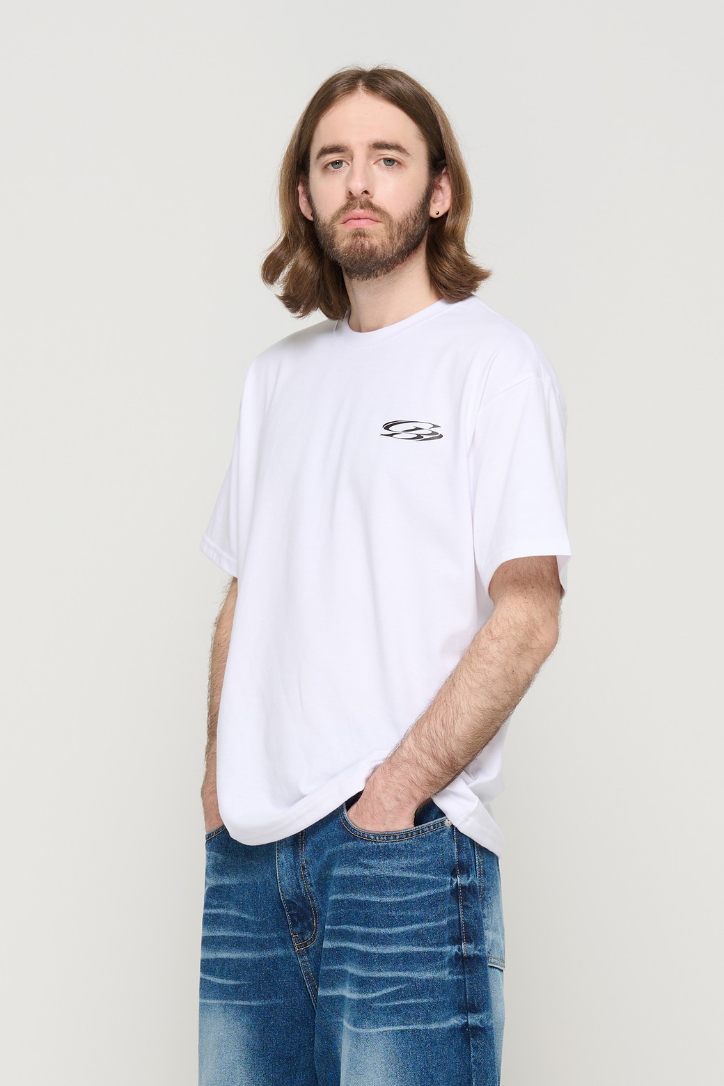 CARGOBROS - 반팔티셔츠 - CIRCLE SMALL LOGO OVER SHORT SLEEVE T-SHIRT (WHITE)