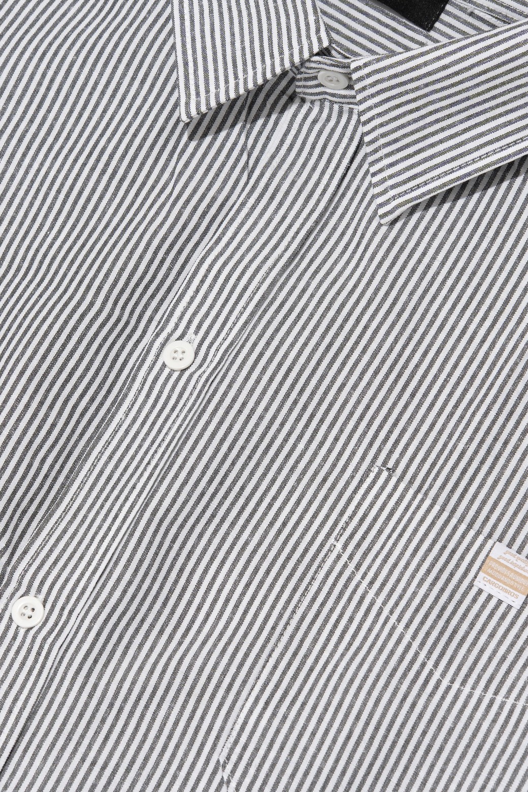CARGOBROS - 긴팔셔츠 - TONY STRIPE OVER SHIRT (BLACK)