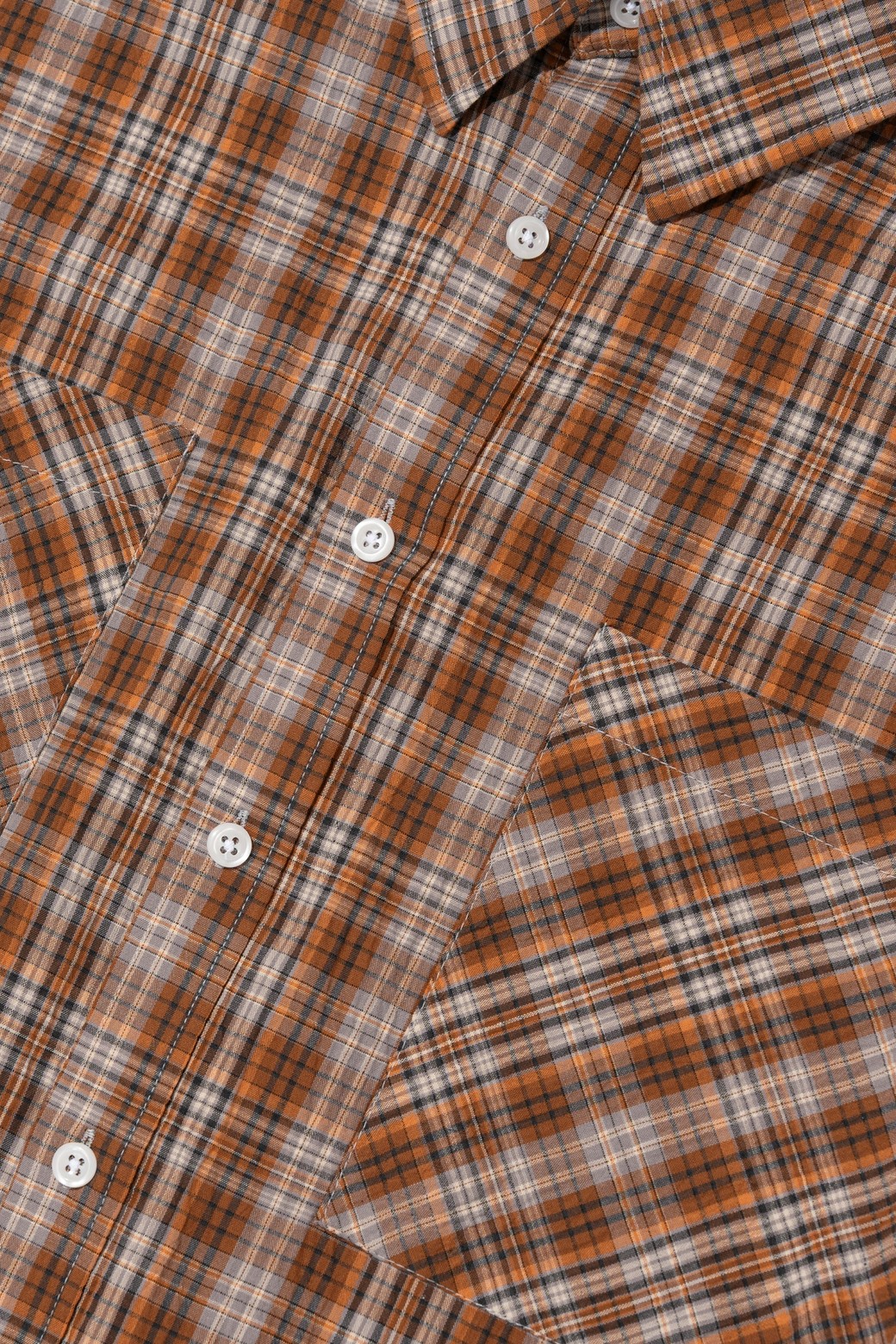 CARGOBROS - 긴팔셔츠 - TWO-POCKET SEERSUCKER OVER SHIRT (ORANGE)
