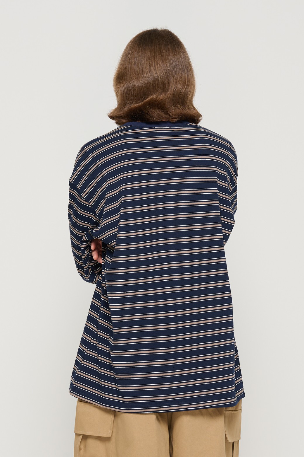 CARGOBROS - 긴팔티셔츠 - CITY OVER STRIPE T-SHIRT (NAVY)