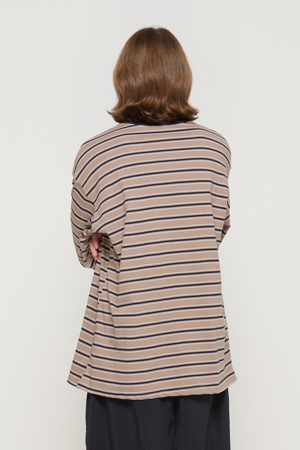 CARGOBROS - 긴팔티셔츠 - CITY OVER STRIPE T-SHIRT (BROWN)