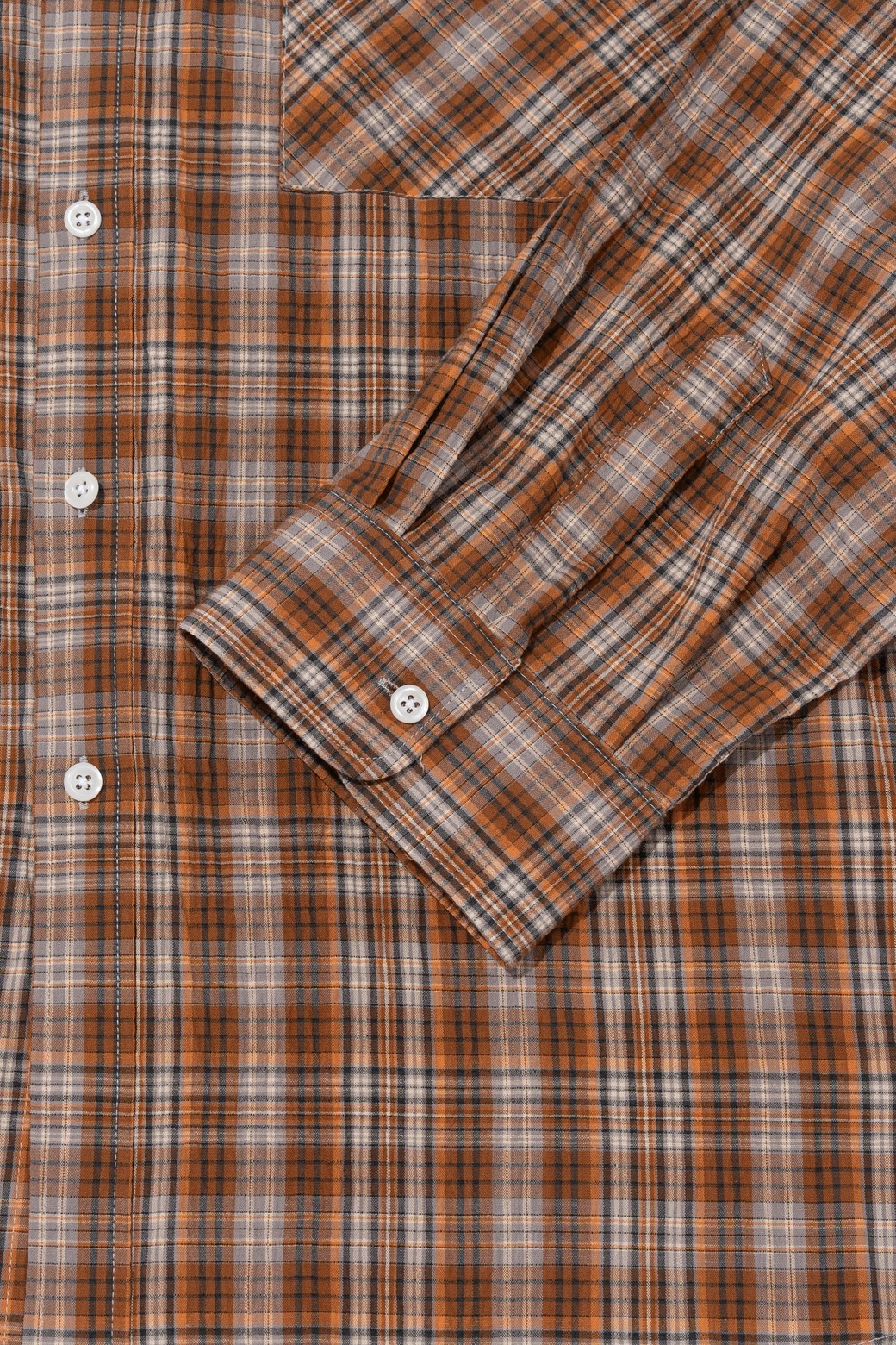 CARGOBROS - 긴팔셔츠 - TWO-POCKET SEERSUCKER OVER SHIRT (ORANGE)
