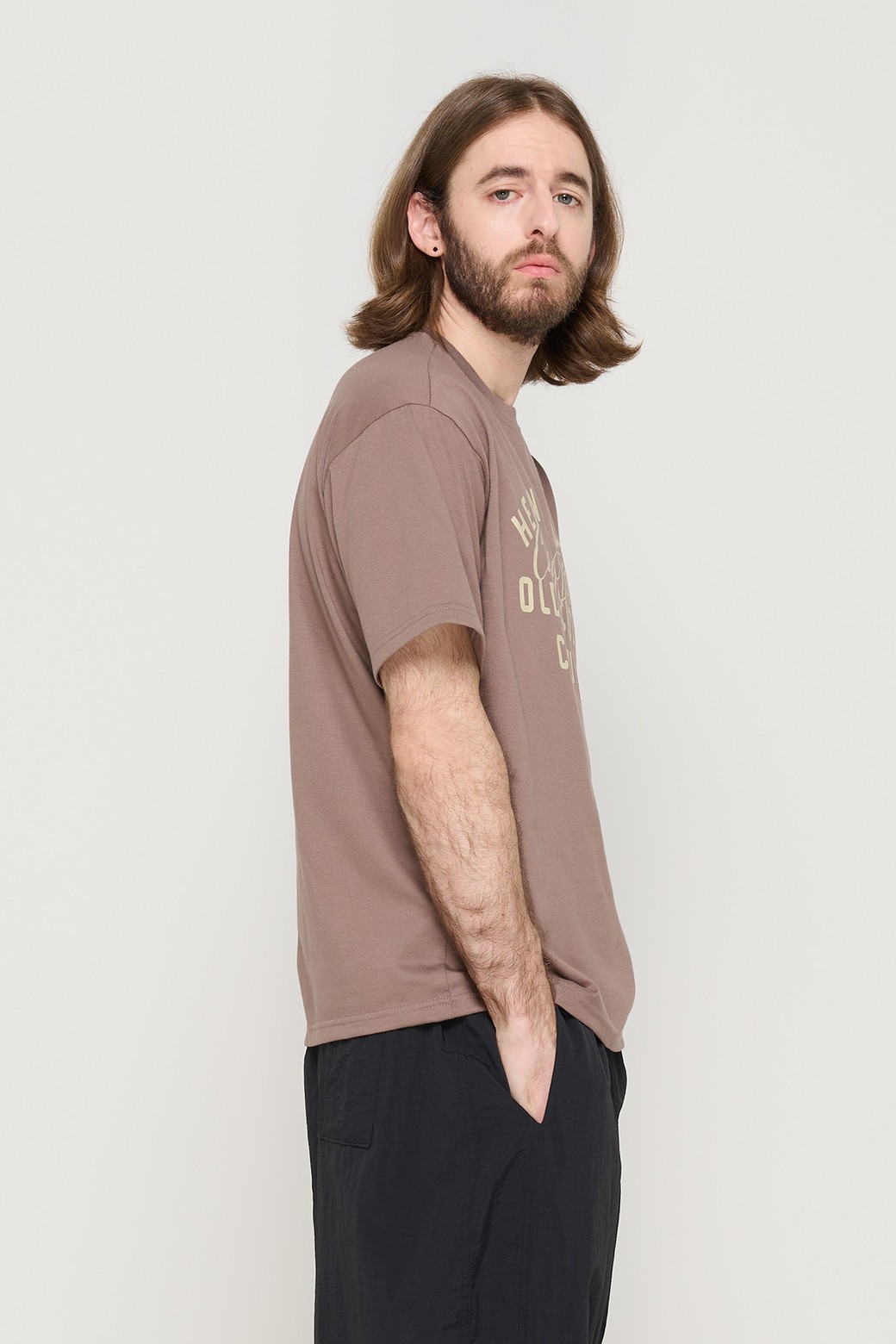 CARGOBROS - 반팔티셔츠 - OLD SCHOOL LOGO OVER SHORT SLEEVE T-SHIRT (MOCHA)