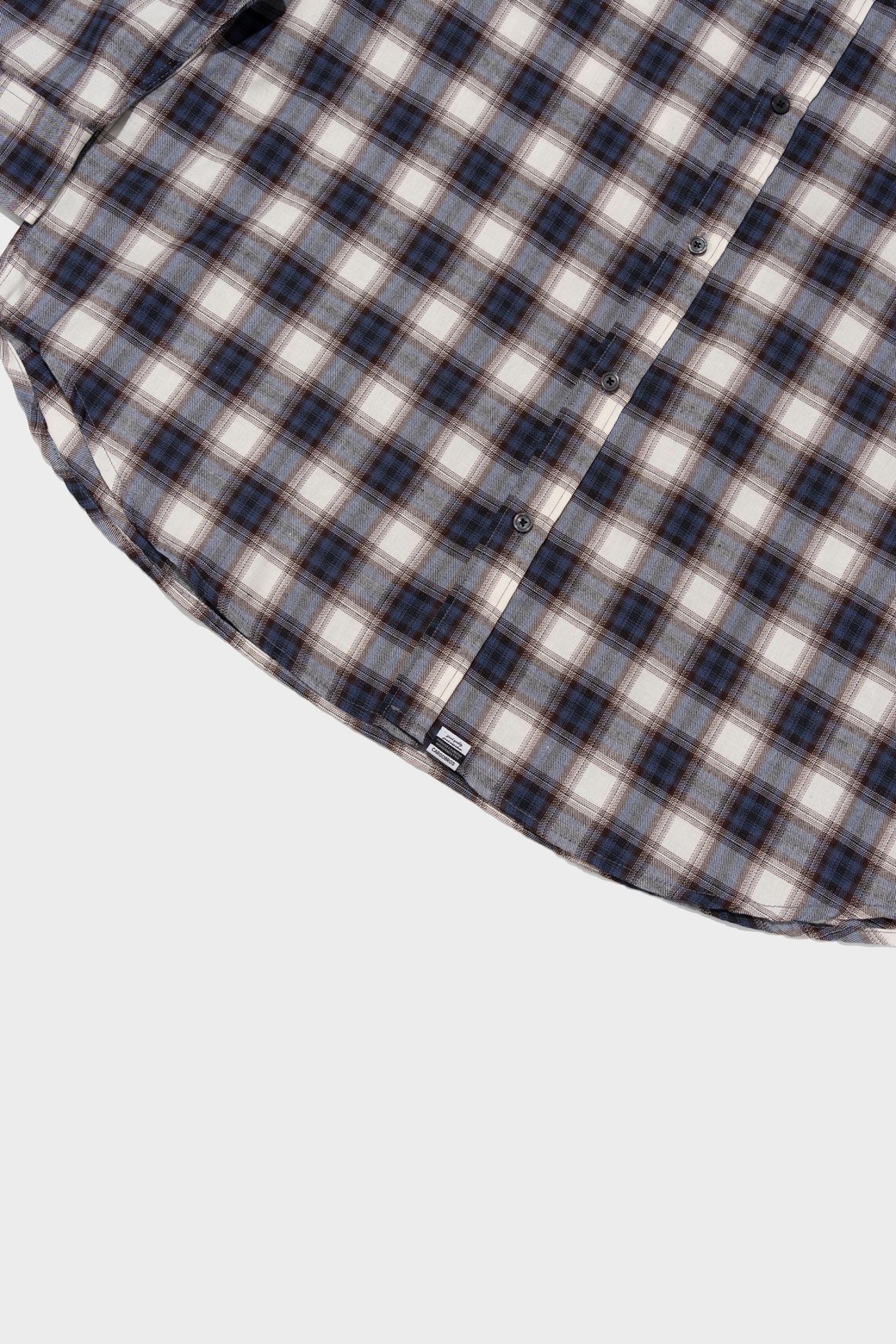 CARGOBROS - 긴팔셔츠 - VINTAGE POCKET OVERSIZED CHECK SHIRT (NAVY)