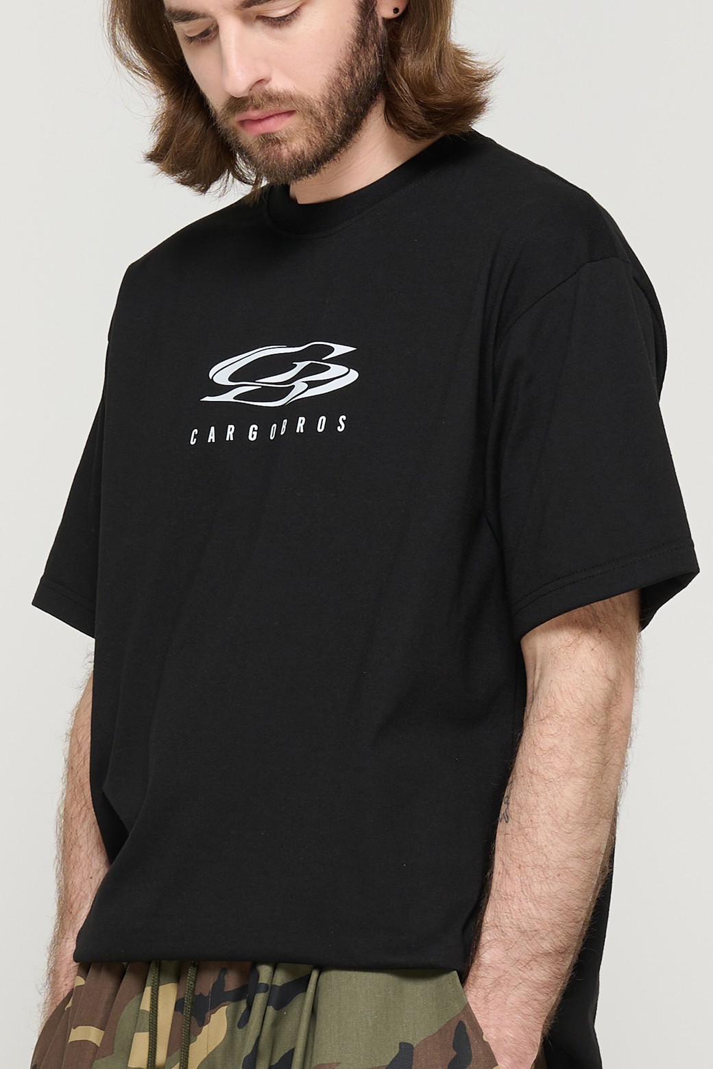 CARGOBROS - 반팔티셔츠 - CIRCLE LOGO OVERSIZED SHORT SLEEVE T-SHIRT (BLACK)