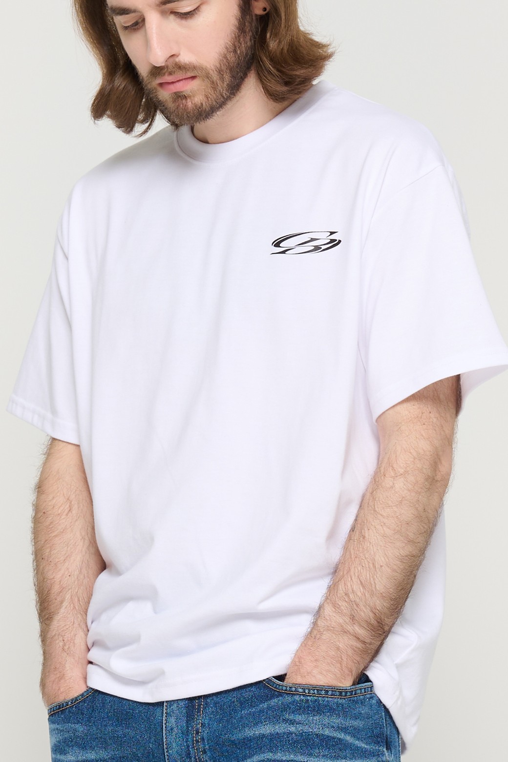 CARGOBROS - 반팔티셔츠 - CIRCLE SMALL LOGO OVER SHORT SLEEVE T-SHIRT (WHITE)