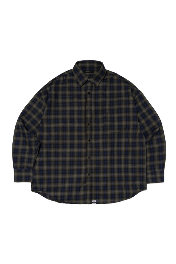 CARGOBROS - 긴팔셔츠 - VINTAGE POCKET OVERSIZED CHECK SHIRT (KHAKI)