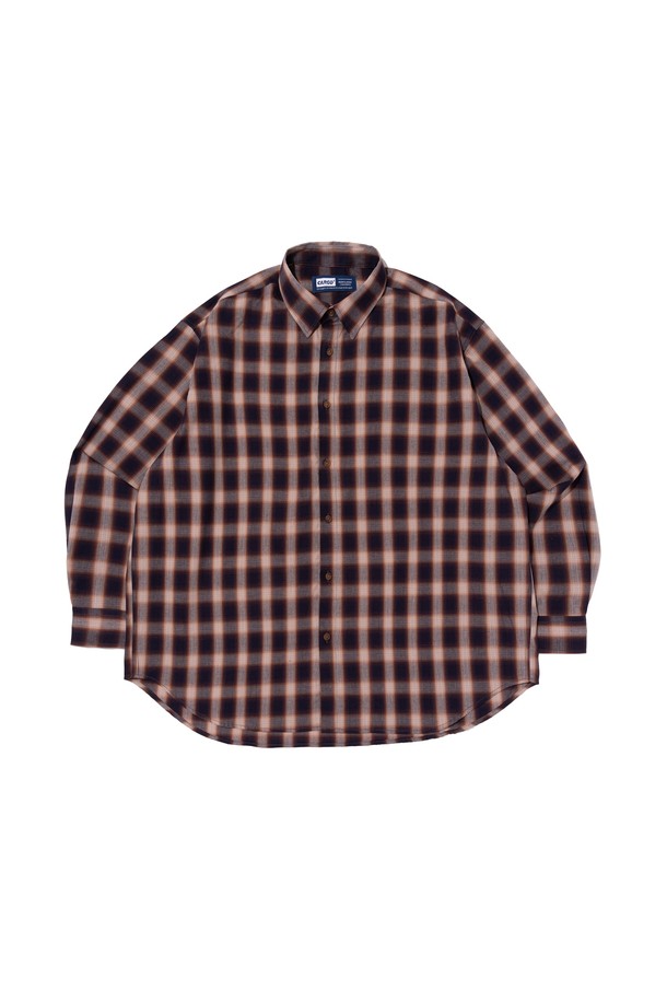 CARGOBROS - 긴팔셔츠 - SEMI-OVER OMBRE CHECK SHIRT (PURPLE)