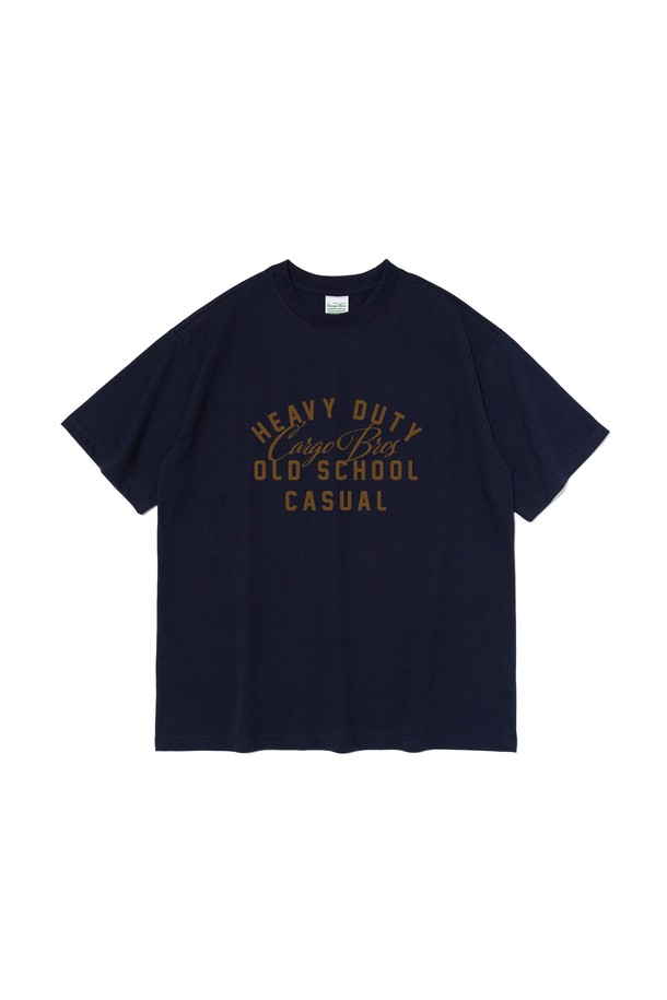 CARGOBROS - 반팔티셔츠 - OLD SCHOOL LOGO OVER SHORT SLEEVE T-SHIRT (NAVY)