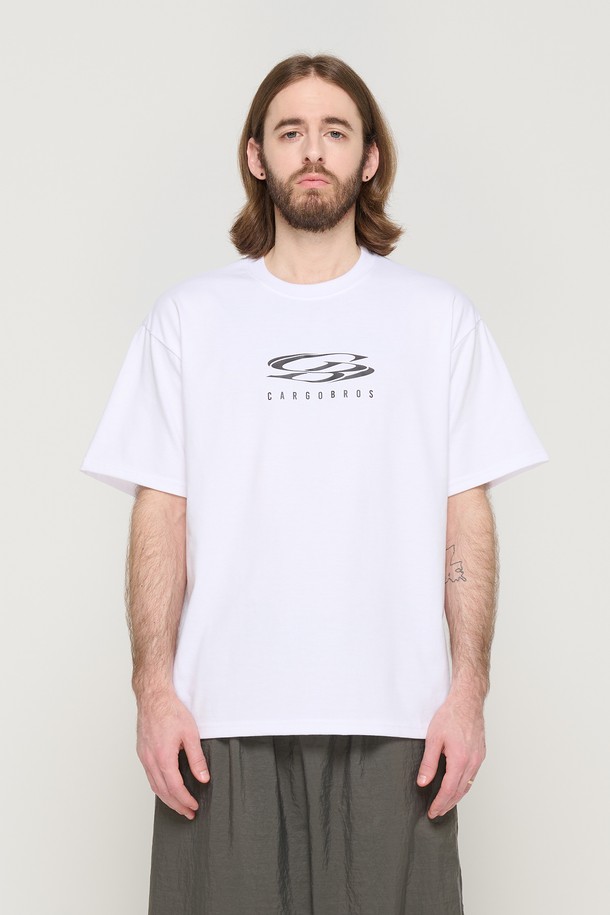 CARGOBROS - 반팔티셔츠 - CIRCLE LOGO OVERSIZED SHORT SLEEVE T-SHIRT (WHITE)