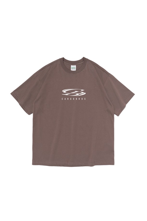 CARGOBROS - 반팔티셔츠 - CIRCLE LOGO OVERSIZED SHORT SLEEVE T-SHIRT (MOCHA)