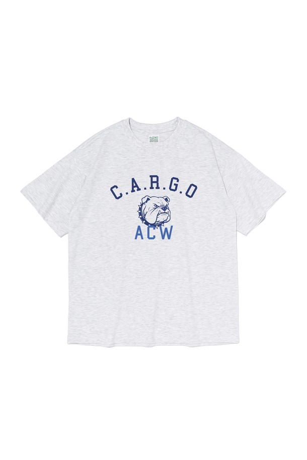CARGOBROS - 반팔티셔츠 - BULLDOG PRINTING OVER SHORT SLEEVE T-SHIRT (GRAY)