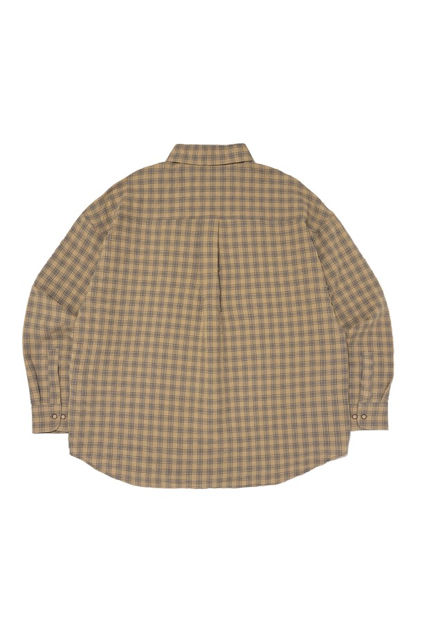 CARGOBROS - 긴팔셔츠 - VINTAGE CORE OVERSIZED CHECK SHIRT (MUSTARD)