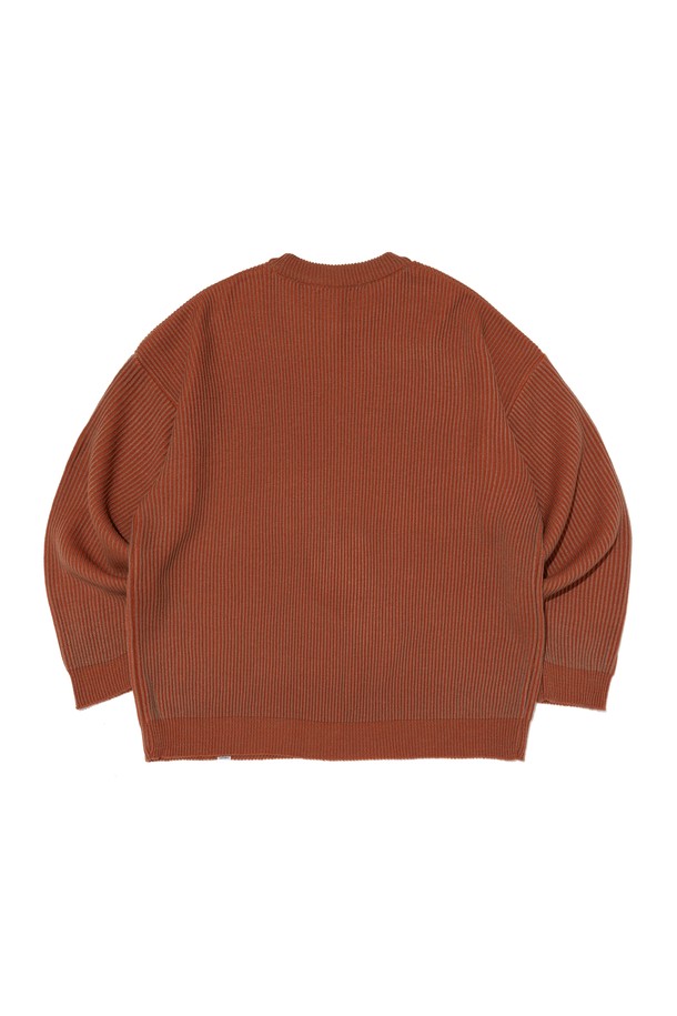 CARGOBROS - 스웨터 - PEELING TWO-TONE OVER ROUND KNIT (CAMEL)