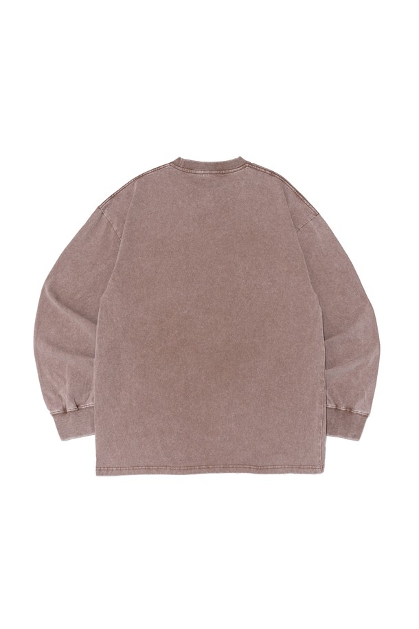 CARGOBROS - 긴팔티셔츠 - PIGMENT WASHED LONG SLEEVE T-SHIRT (BROWN)