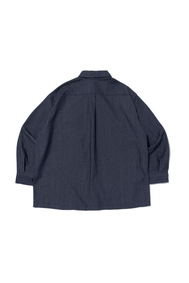 CARGOBROS - 긴팔셔츠 - NONFADE POCKET OVERSIZED SHIRT (BLUE)