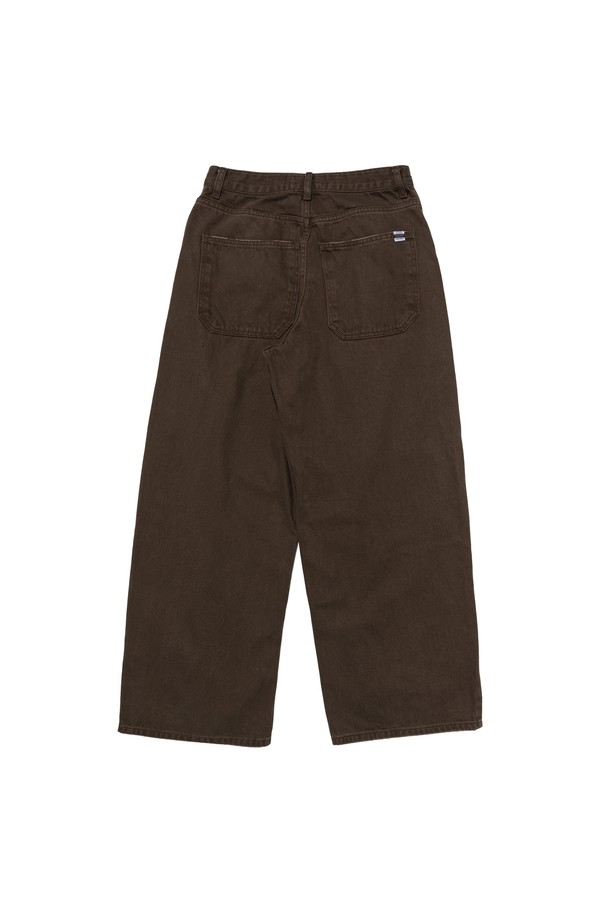 CARGOBROS - 캐주얼팬츠 - VINTAGE COTTON WIDE CURVED DENIM PANTS (BROWN)