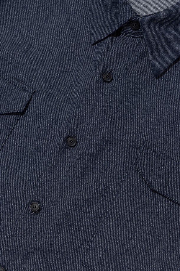 CARGOBROS - 긴팔셔츠 - NONFADE POCKET OVERSIZED SHIRT (BLUE)