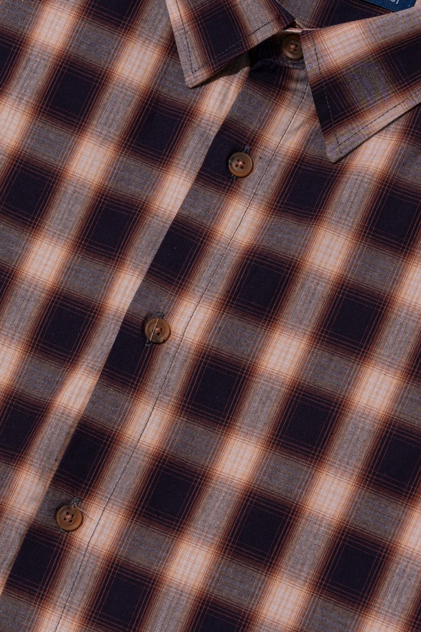 CARGOBROS - 긴팔셔츠 - SEMI-OVER OMBRE CHECK SHIRT (PURPLE)