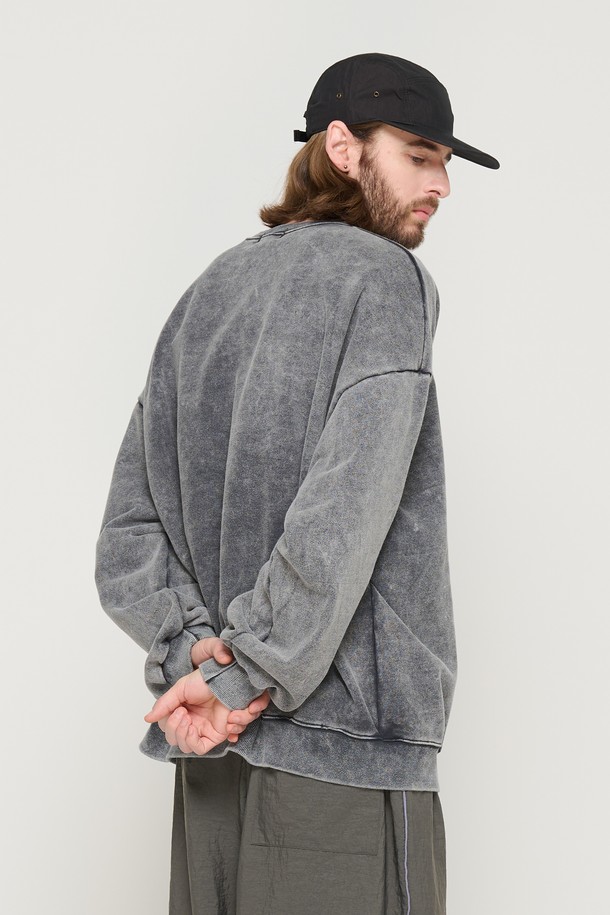 CARGOBROS - 스웨트셔츠 - PIG DYING OVER SWEATSHIRT (CHARCOAL)