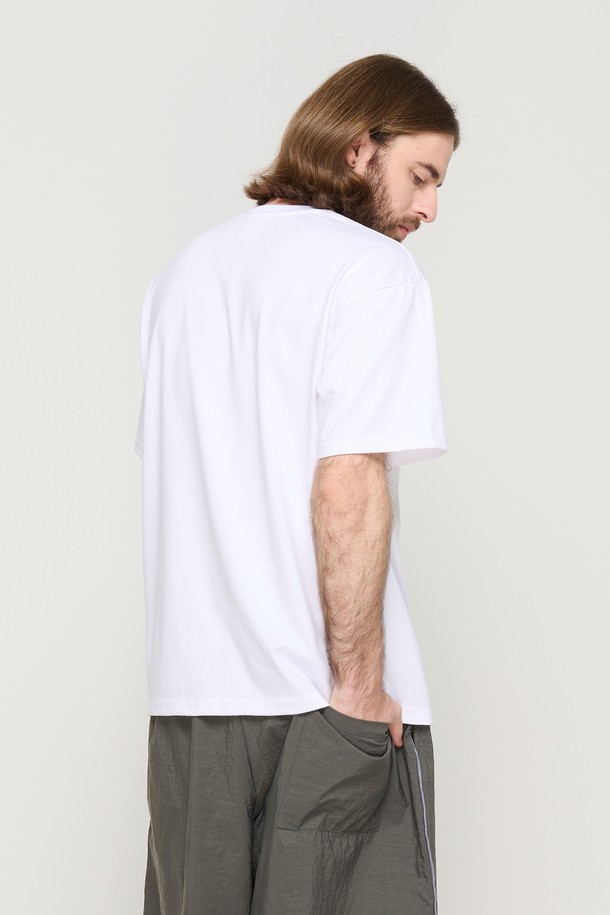 CARGOBROS - 반팔티셔츠 - CIRCLE LOGO OVERSIZED SHORT SLEEVE T-SHIRT (WHITE)
