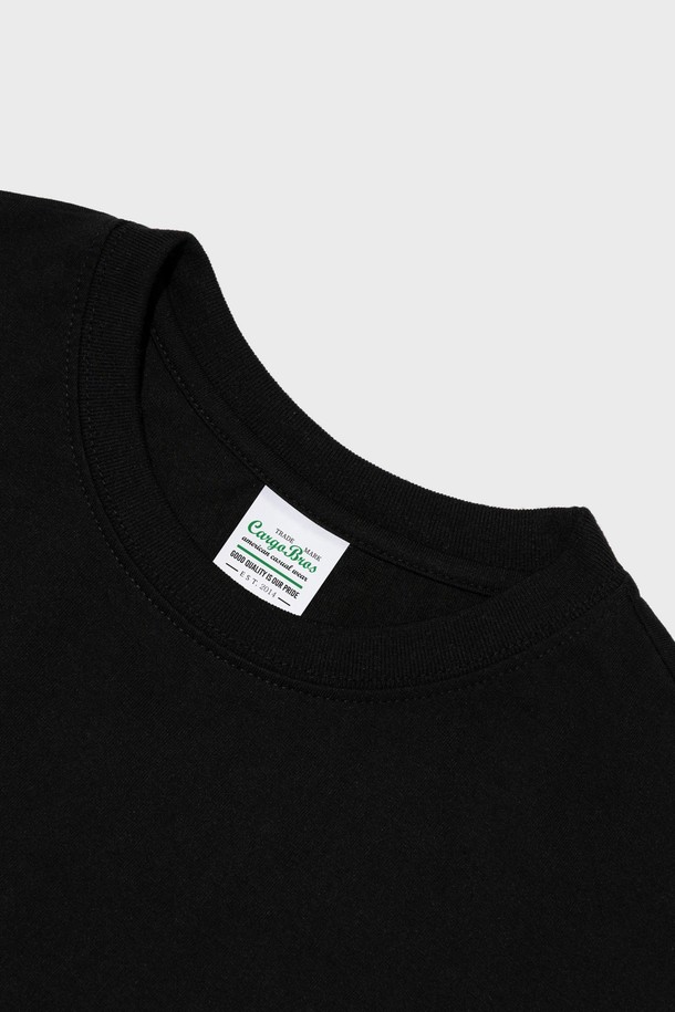 CARGOBROS - 반팔티셔츠 - CIRCLE SMALL LOGO OVER SHORT SLEEVE T-SHIRT (BLACK)