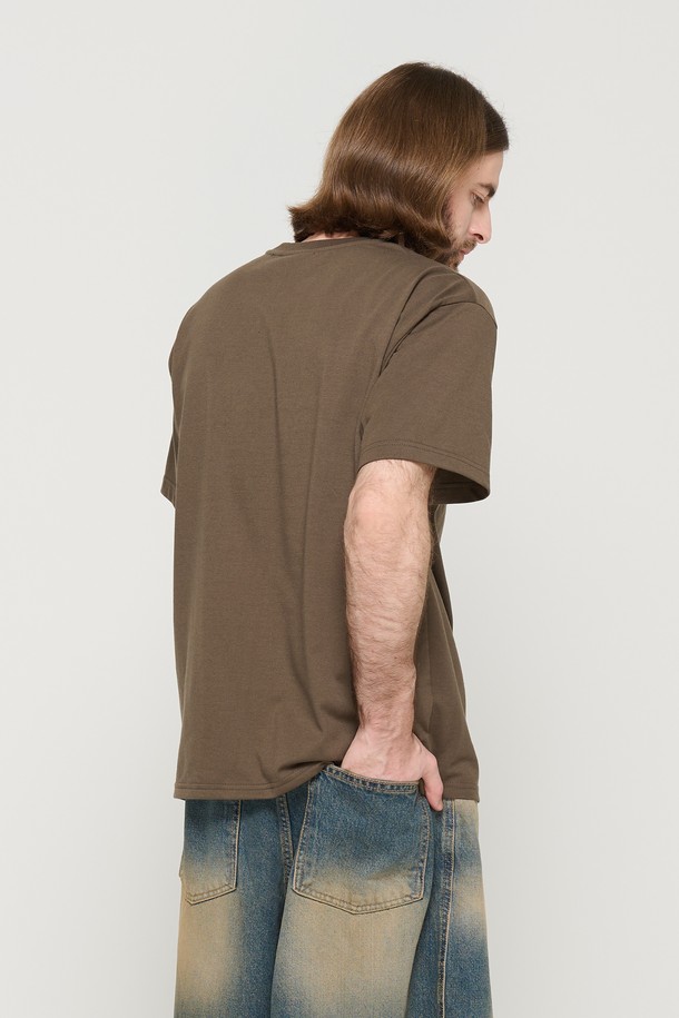 CARGOBROS - 반팔티셔츠 - OLD CAR PRINTING LOGO OVER SHORT SLEEVE T-SHIRT (KHAKI)