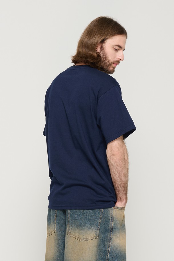 CARGOBROS - 반팔티셔츠 - SMALL LOGO OVER SHORT SLEEVE T-SHIRT (NAVY)