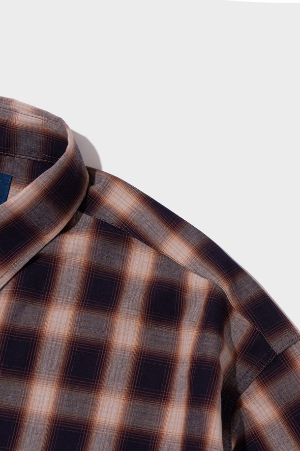 CARGOBROS - 긴팔셔츠 - SEMI-OVER OMBRE CHECK SHIRT (PURPLE)