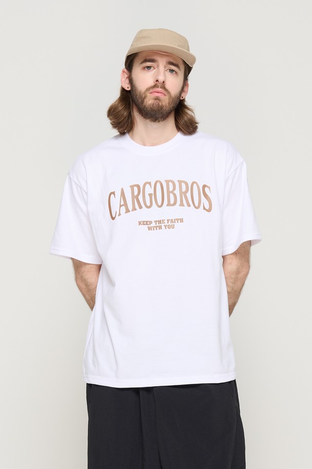 CARGOBROS - 반팔티셔츠 - ARCH LOGO OVER SHORT SLEEVE T-SHIRT (WHITE)