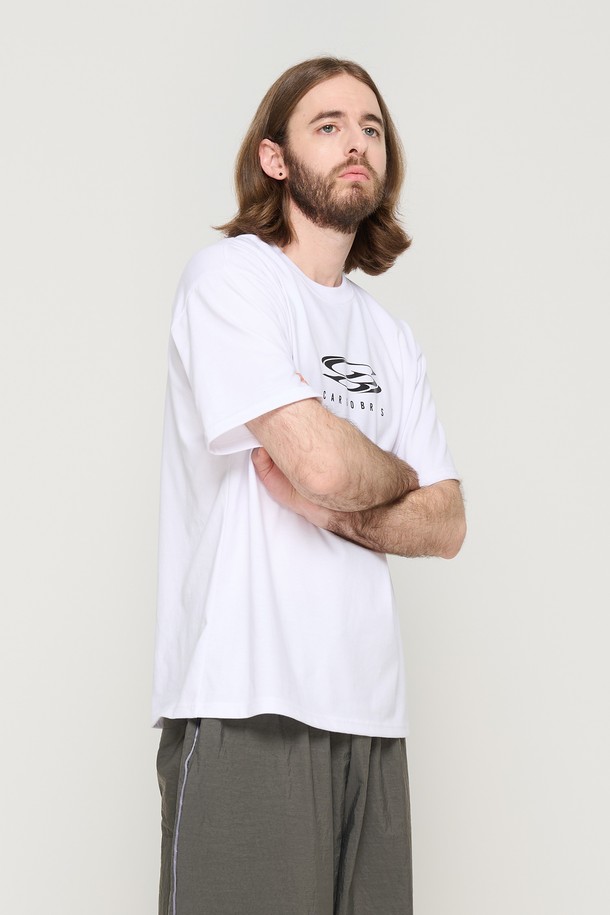 CARGOBROS - 반팔티셔츠 - CIRCLE LOGO OVERSIZED SHORT SLEEVE T-SHIRT (WHITE)