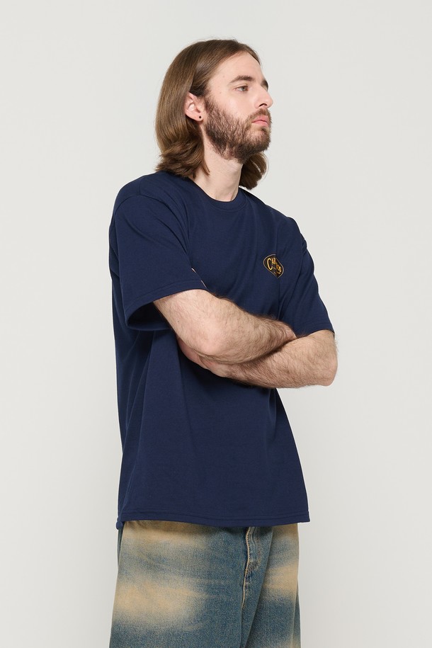 CARGOBROS - 반팔티셔츠 - SMALL LOGO OVER SHORT SLEEVE T-SHIRT (NAVY)