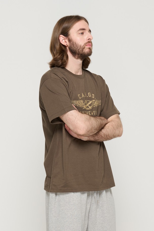 CARGOBROS - 반팔티셔츠 - CARGO WINGS OVER SHORT SLEEVE T-SHIRT (KHAKI)