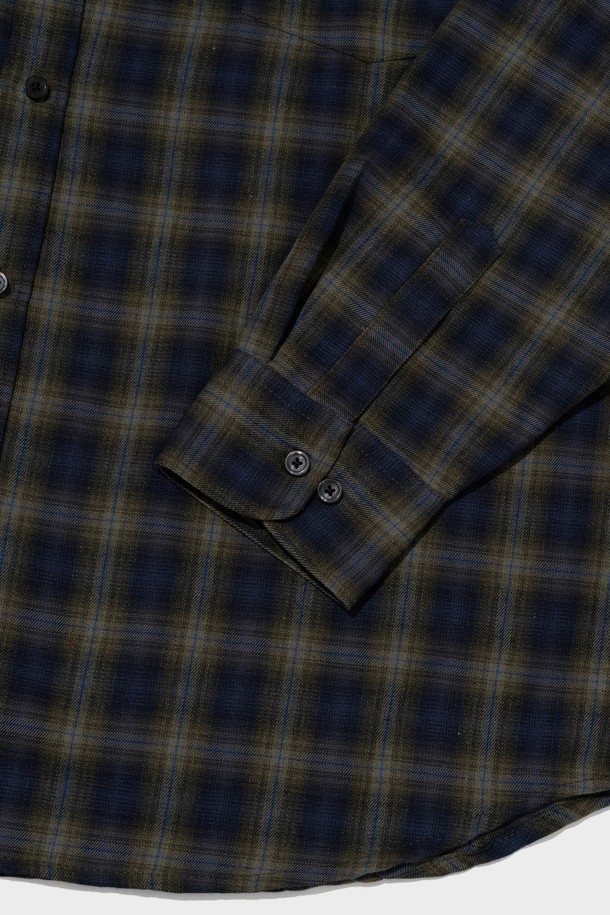 CARGOBROS - 긴팔셔츠 - VINTAGE POCKET OVERSIZED CHECK SHIRT (KHAKI)