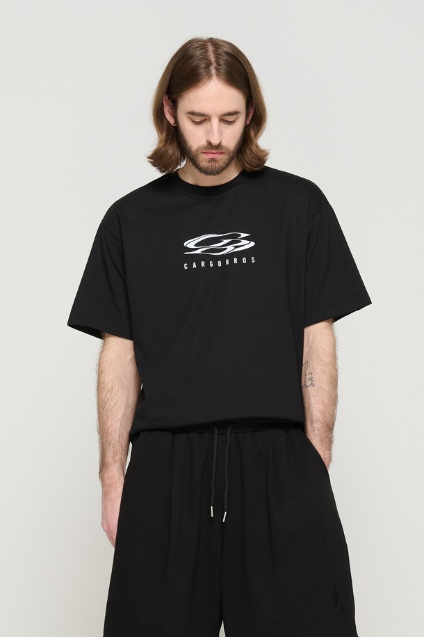 CARGOBROS - 반팔티셔츠 - CIRCLE LOGO OVERSIZED SHORT SLEEVE T-SHIRT (BLACK)