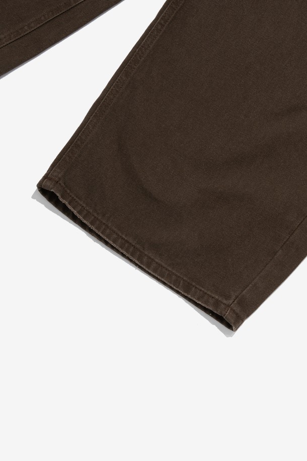 CARGOBROS - 캐주얼팬츠 - VINTAGE COTTON WIDE CURVED DENIM PANTS (BROWN)
