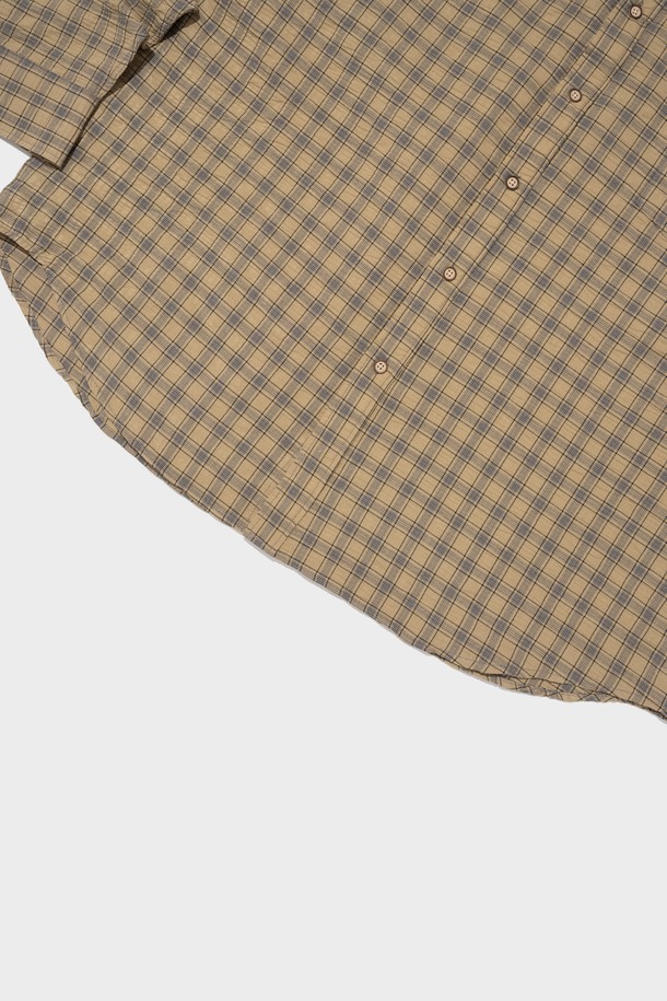 CARGOBROS - 긴팔셔츠 - VINTAGE CORE OVERSIZED CHECK SHIRT (MUSTARD)