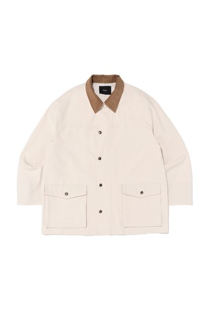 VINTAGE CANVAS WASHING WORK JACKET (IVORY)