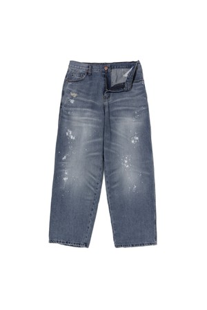 구제 다잉 워싱 와이드 데님팬츠 (중청)