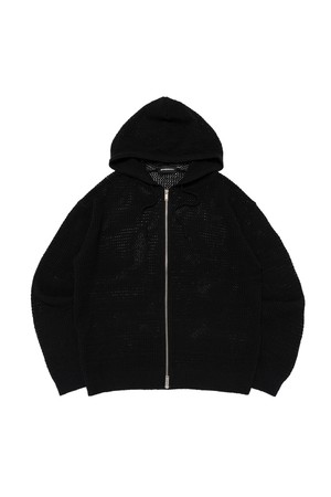 스카시넷 니트 후드 집업 (블랙)