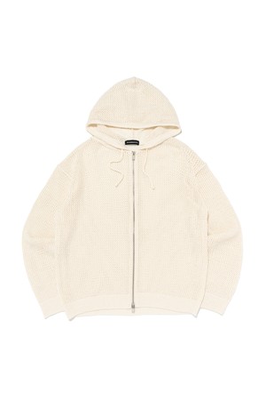 스카시넷 니트 후드 집업 (아이보리)